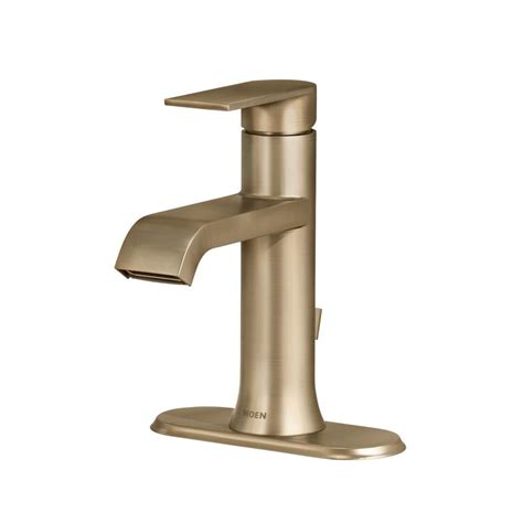 Moen Genta Single Handle Single Hole Bathroom Faucet In Bronzed Gold