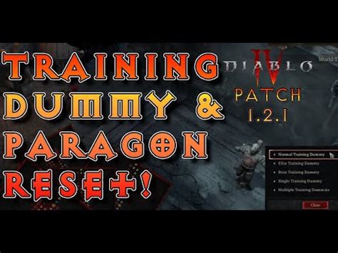 Diablo 4 Training Dummy Paragon Reset Is Finally Here Patch 1 2 1