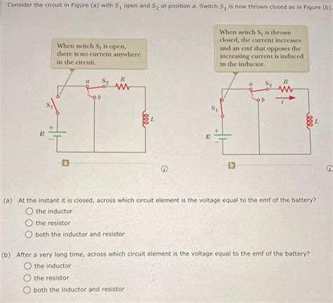 Solved Consider The Circuit In Figure A With S1 Open And Chegg