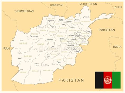 Afghanistan Detailed Map With Administrative Divisions And Country