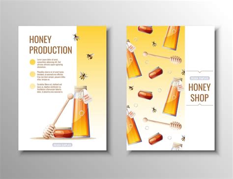 Premium Vector Flyer Template With Honey Products Honey Shop Healthy