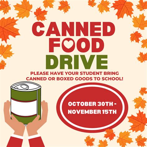 Canned Food Drive Columbia Elementary School