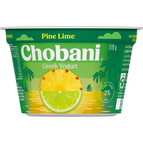 Chobani Pine Lime Greek Yoghurt Pot 170g Woolworths