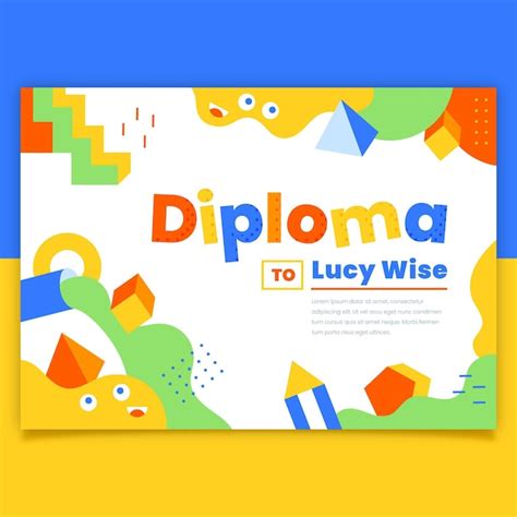 Tema De Plantilla De Diploma Para Ni Os Vector Premium