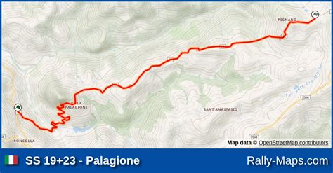 SS 19 23 Palagione Stage Map Rallye Sanremo 1979 WRC Rally