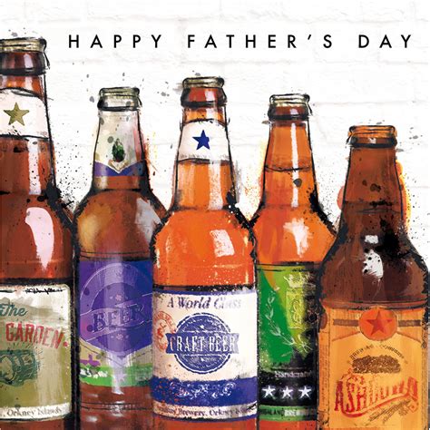 Bottled Beer Fan Happy Fathers Day Greeting Card Cards