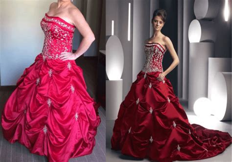 Replica Of Red Strapless Plus Size Wedding Dress Darius Gowns