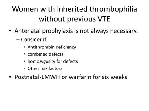 Thromboprophylaxis During Pregnancy Labour And