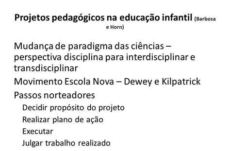 Exemplo De Projeto Interdisciplinar Na Educação Infantil Vários Exemplos