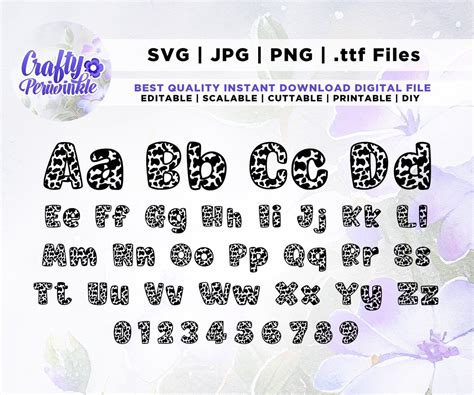 Cow Alphabet Svg Numbers Letters Bundle Birthday Cow Print