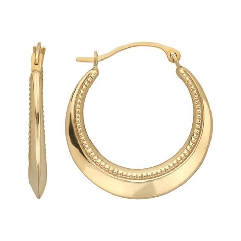 Everlasting Gold 10k Gold Beaded Hoop Earrings