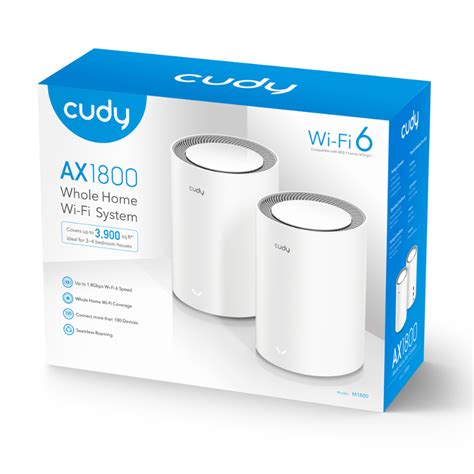 Sistema Mesh Cudy M1800 AX1800 Dual Band WiFi 6 Gigabit Pack 2