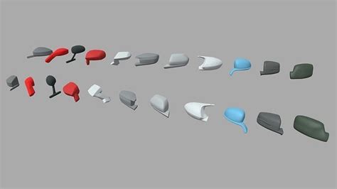 3d Model Car Side View Mirrors Pack Vr Ar Low Poly Cgtrader