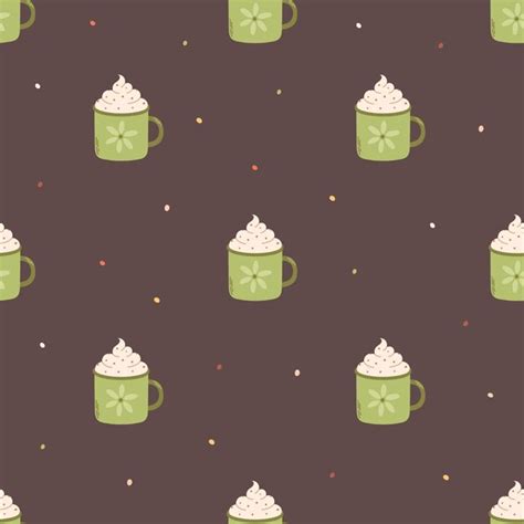 Premium Vector Hot Creamy Drink Seamless Pattern Hot Coffee Mug Hot