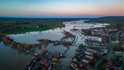 Sun sets on Tewkesbury flooding in stunning drone photographs ...