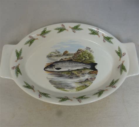 Portmeirion The Compleat Angler Salmon Oval Porcelain Oven Proof