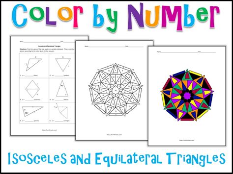 Isosceles And Equilateral Triangles Color By Number Teaching Resources