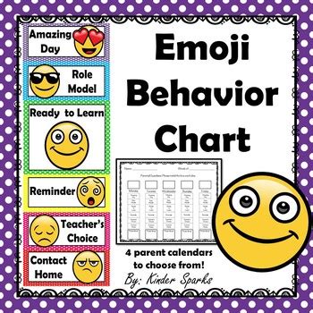 Emoji Behavior Chart With Parent Calendars by Kinder Sparks | TpT