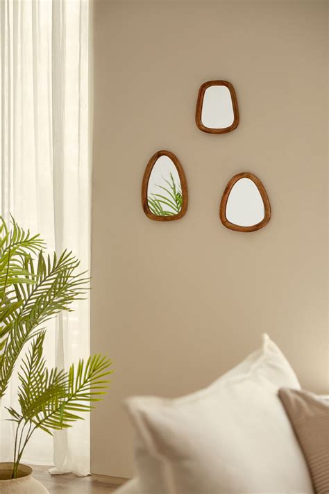 Set De Espejos De Pared En Madera De Mango Gabael Design Sklum