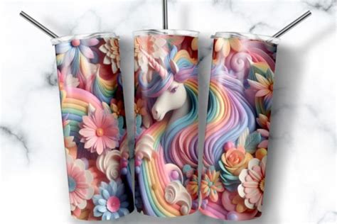 D Unicorn Oz Skinny Tumbler Wrap Png Graphic By Ordcreative