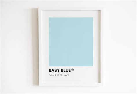 Pantone BLUE Wall Art Printable Bundle Set Of 6 Prints Blue Pantone