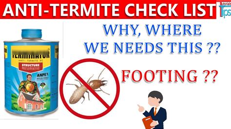 Anti Termite Treatment Check List Details Check List For Construction