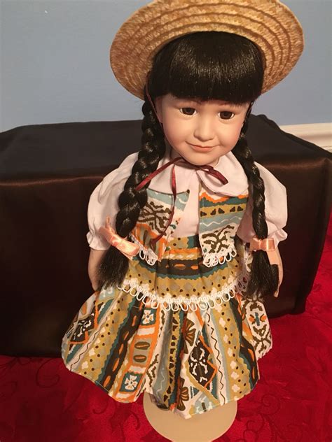 For Sale Porcelain Doll New With Certificate Mexican Girl Mexican