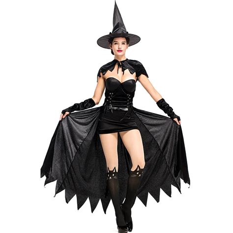 Umorden Adult Womens Black Cat Witch Costume Sorceress Costumes Fancy Halloween Carnival Party