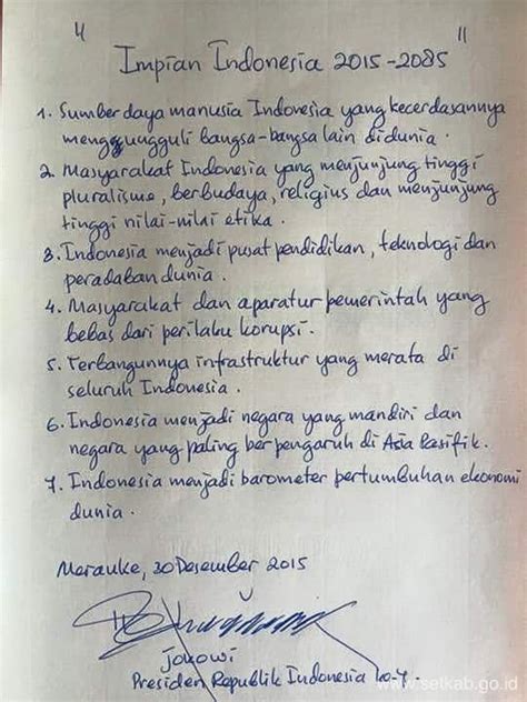 Tanda Tangan Presiden – Tulisan