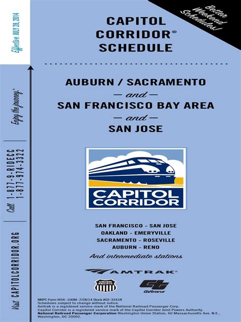 Capitol Corridor Schedule Capitol Corridor Schedule | Download Free PDF | Bay Area Rapid Transit ...