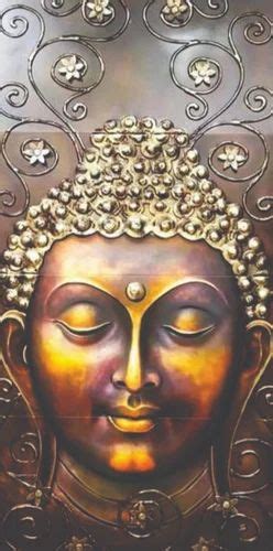 Polished Fiberglass 3D Buddha Face Wall Mural For Home Decor Size 2