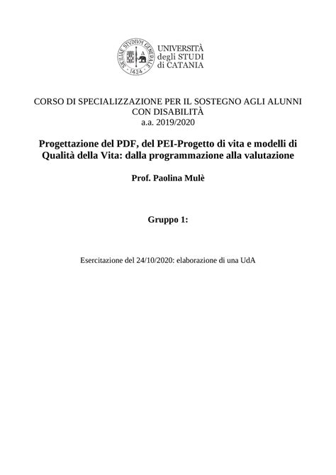 Esempio Uda Poesia Corso Di Specializzazione Per Il Sostegno Agli