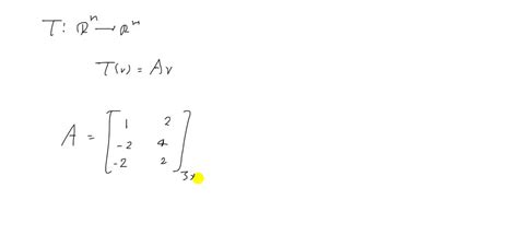 Solved Define The Linear Transformation T R N →r M By T V A V Find