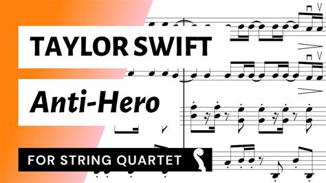 Anti Hero Taylor Swift For String Quartet Sheet Music Youtube