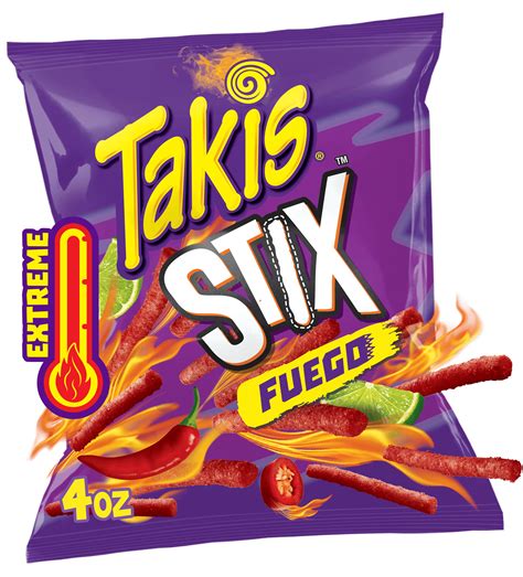 Takis Fuego Stix 4 Oz Snack Size Bag Hot Chili Pepper Lime Corn