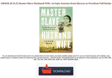 Download Pdf Master Slave Husband Wife An Epic Journey From Slavery