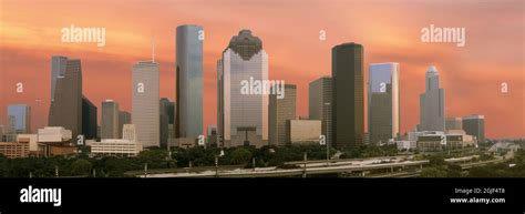 Houston, Texas skyline at sunset Stock Photo - Alamy