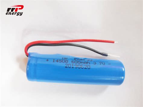 Cylindrical Shape Rechargeable Lithium Ion Batteries 37v 14500 600mah