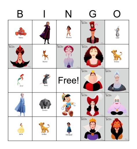 Disney Bingo Card