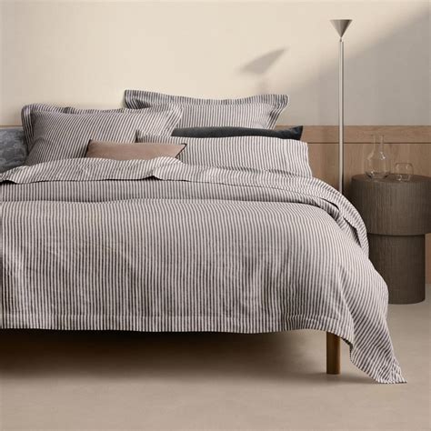 Abbotson Linen Ticking Stripe Quilt Cover Shop Our Abbotson Linen