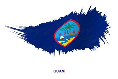 Flag Of Guam In Grunge Style With Waving Effect 13398466 Vector Art At