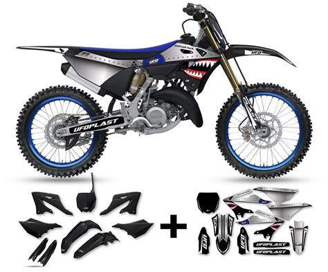 Kit Plastiche Grafiche Adesive UFO Yamaha YZ 250 22 23 Thunder Nero