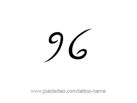 Ninety Six-96 Number Tattoo Designs - Tattoos with Names