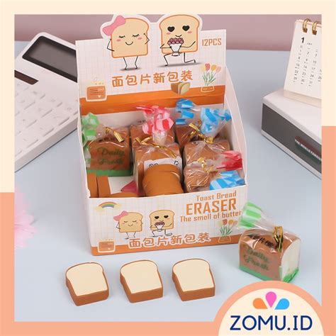 Jual Penghapus Roti Tawar White Bread Eraser Cute Kue Lucu Unik Murah