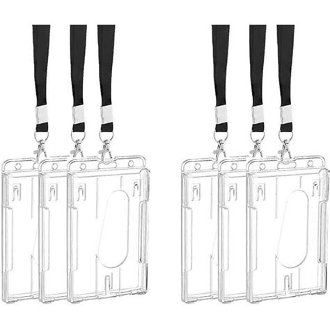 6Pcs 10 6Cm Porte Carte Transparent Plastique Rigide Avec Fente Pour Le