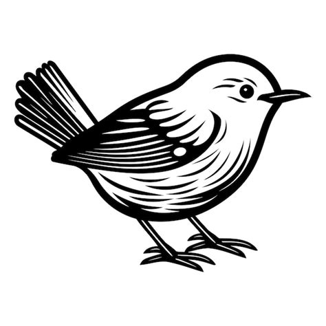 Black And White Illustration Of A Stylized Bird Perfect For Logos