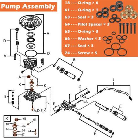 Pressure Washer Seal Kit Full Set Replace For Briggs Stratton Gs