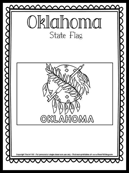 Flag Of Oklahoma Super Coloring Flag Coloring Pages O