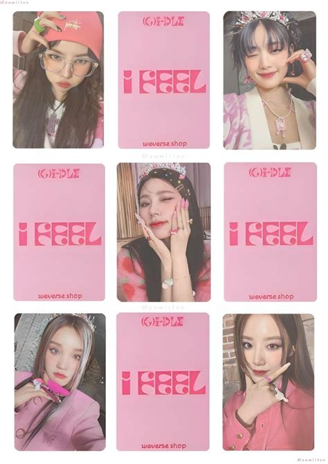 G Idle I Feel Printable Photocard Template Kart şablonu Kartlar Sticker Tasarımı