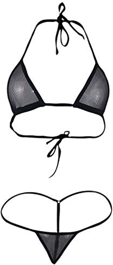 Honanda Damen Sexy Durchsichtiger Micro Bikini G String Tanga Strandwear Dessous Amazon De
